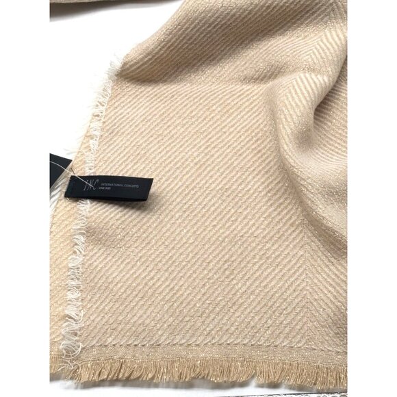 Inc International Concepts Two-Tone Shine Scarf / Wrap, Sand - Picture 7 of 9